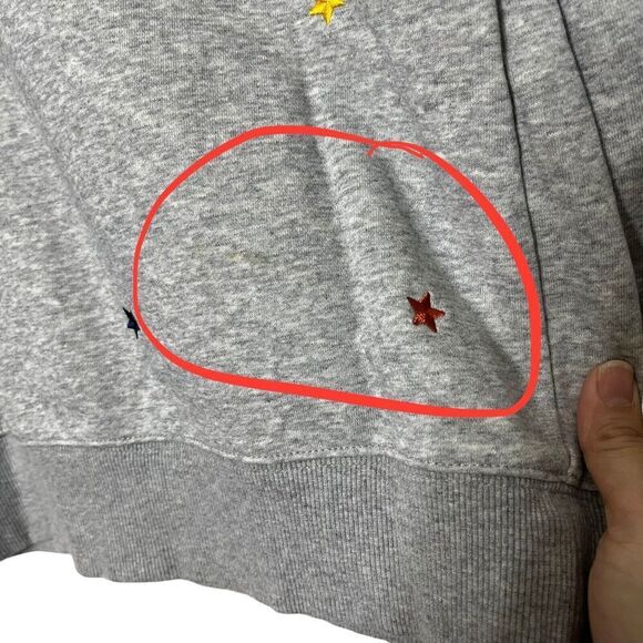 AG Adriano Goldschmied Girls Gray Star Embroidered Sweatshirt Big Kids M - Picture 9 of 9